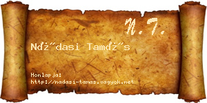 Nádasi Tamás névjegykártya